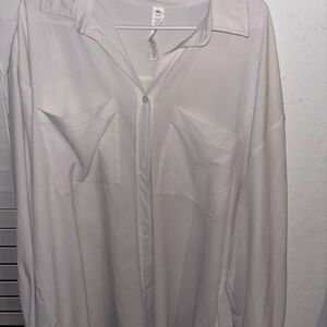 ALO Yoga White Button Down Shirt